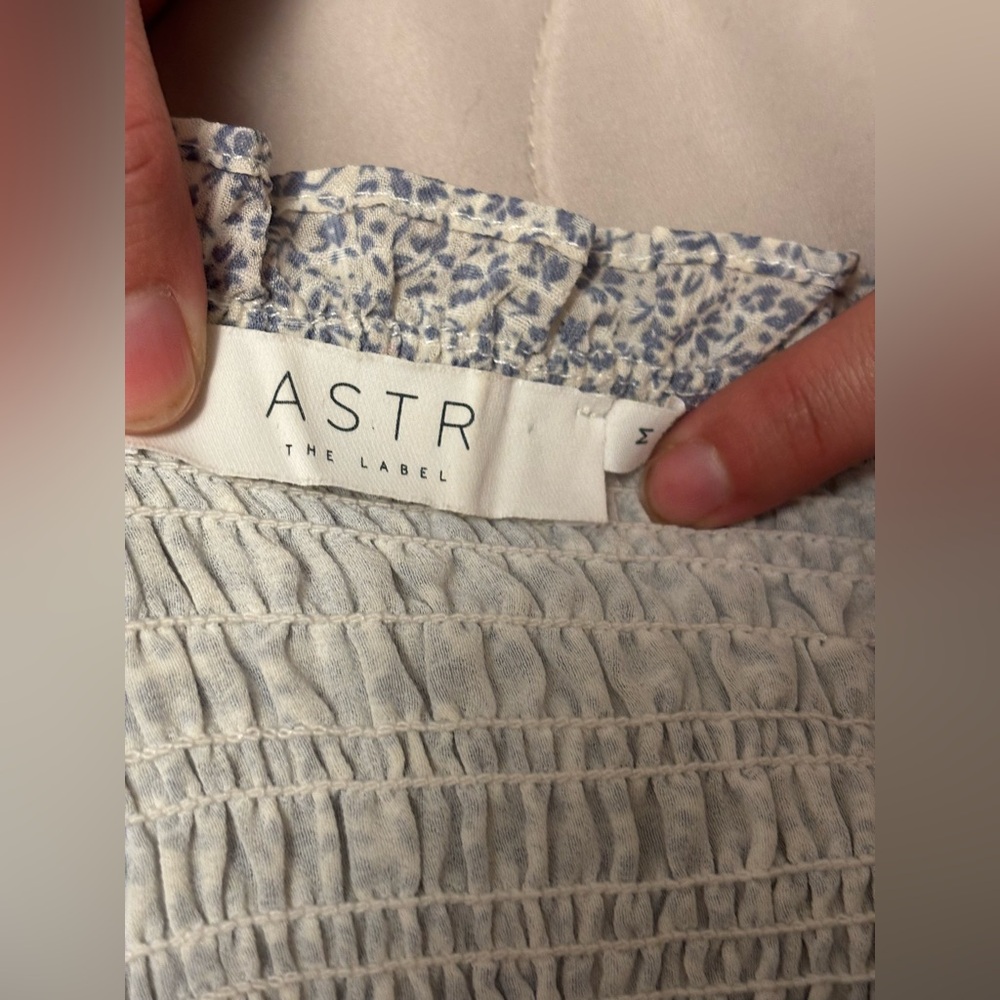 ASTR Blue Floral Ruffle Top - Picture 3 of 4